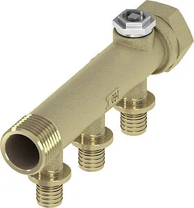 Коллектор распределительный проходной 2 отвода ¾"в/н x 16мм TECEflex 712007 Коллектор распределительный проходной 2 отвода ¾"в/н x 16мм TECEflex 712007, 1