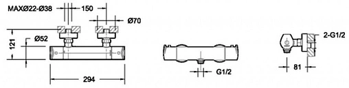 Термостат для душа Bravat Nizza хром F9353387CP-01-RUS