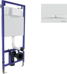 Инсталляция для подвесного унитаза Set 4 в 1 BERGES Novum 525 040250 с кнопкой белый глянцевый Инсталляция для подвесного унитаза Set 4 в 1 BERGES Novum 525 040250 с кнопкой белый глянцевый, 1