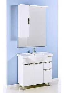 Шкаф-зеркало Aqwella Ecoline 85 белый Eco-L.02.08, 4