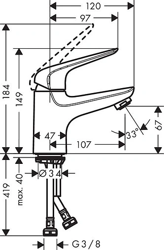 Смеситель для раковины Hansgrohe Novus 70 хром 71021000 Смеситель для раковины Hansgrohe Novus 70 хром 71021000
