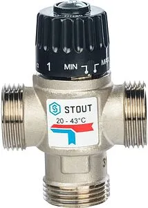 Трехходовой термостатический смесительный клапан 1" +20...+43°С Kvs 1.6 Stout SVM-0020-164325 Трехходовой термостатический смесительный клапан 1" +20...+43°С Kvs 1.6 Stout SVM-0020-164325, 2