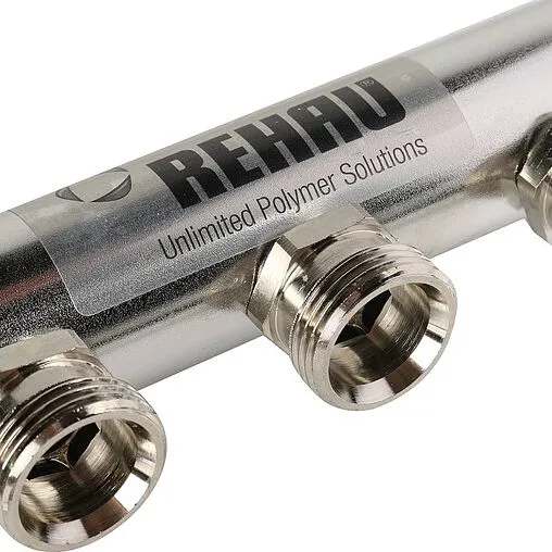 Группа коллекторная распределительная 2 отвода 1&quot;н/н x ¾&quot;ек Rehau HLV 11102021001