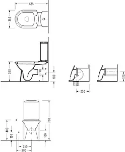 Унитаз-компакт с функцией биде Serel Orkide белый 6802BM, 2