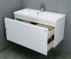 Тумба-умывальник подвесная Домино Graffo 100 белый DGr2403T+4670142930051, 4