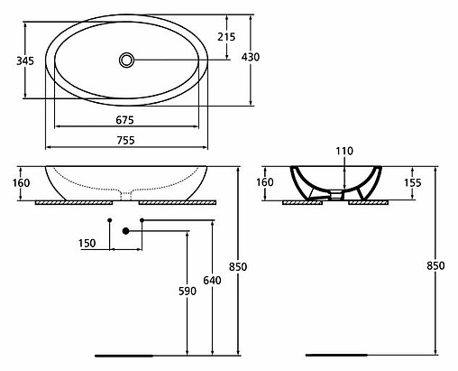 Раковина Ideal Standard Strada 75 белый K078501