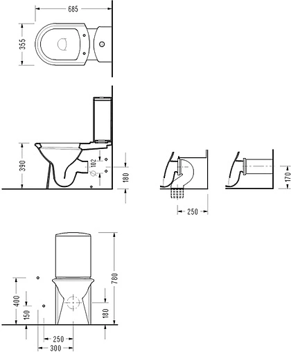 Унитаз-компакт с функцией биде Serel Orkide белый 6802BM