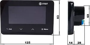 Беспроводной комнатный двухпозиционный регулятор котла Stout ST-293v2 черный STE-0101-029322, 2