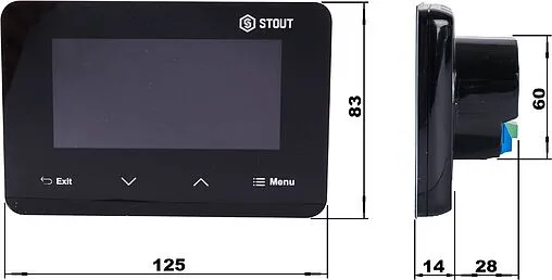Беспроводной комнатный двухпозиционный регулятор котла Stout ST-293v2 черный STE-0101-029322