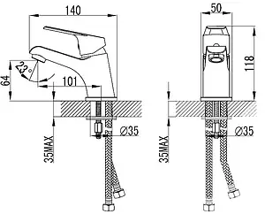 Смеситель для раковины Milardo Nelson хром NELSB00M01 Смеситель для раковины Milardo Nelson хром NELSB00M01, 2