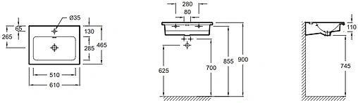 Раковина Jacob Delafon Vox 60 белый EXAF112-Z-00