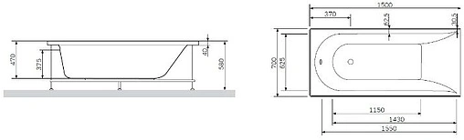 Ванна акриловая Am.Pm Spirit 150x70 W72A-150-070W-A2