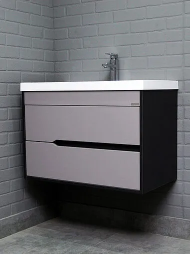 Тумба-умывальник подвесная Домино Karat 80 серый тауп DK3216T+4627173210188