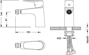 Смеситель для биде Aquatek Бетта хром AQ1118CR, 2