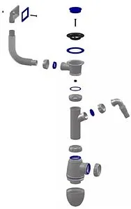 Сифон бутылочный для мойки с переливом Unicorn В442V Сифон бутылочный для мойки с переливом Unicorn В442V, 4