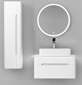 Тумба-умывальник подвесная Jorno Shine 75 белый Shi.01.75/P/W+MLN-7050H Тумба-умывальник подвесная Jorno Shine 75 белый Shi.01.75/P/W+MLN-7050H, 5