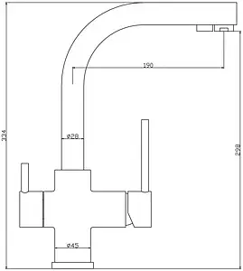 Смеситель для кухни с подключением к фильтру Swedbe Selene Plus бронза 8147, 2