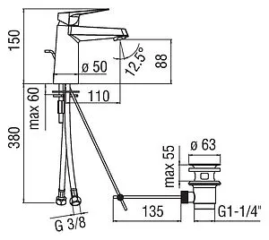Смеситель для раковины Nobili Sky хром SY97118/1CR Смеситель для раковины Nobili Sky хром SY97118/1CR, 2