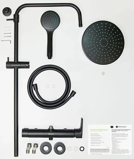 Душевая система со смесителем для душа Gross Aqua Evo чёрный матовый GA9017SMDMB