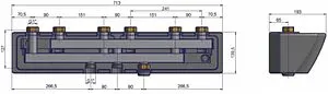 Коллектор распределительный 3 контура 1"н x 1"нг WATTS 10077396 Коллектор распределительный 3 контура 1"н x 1"нг WATTS 10077396, 2