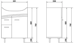 Тумба-умывальник напольная Cersanit Erica New 65 белый F-SU-ERN-ERI65+S-UM-ERI65/1-w Тумба-умывальник напольная Cersanit Erica New 65 белый F-SU-ERN-ERI65+S-UM-ERI65/1-w, 2