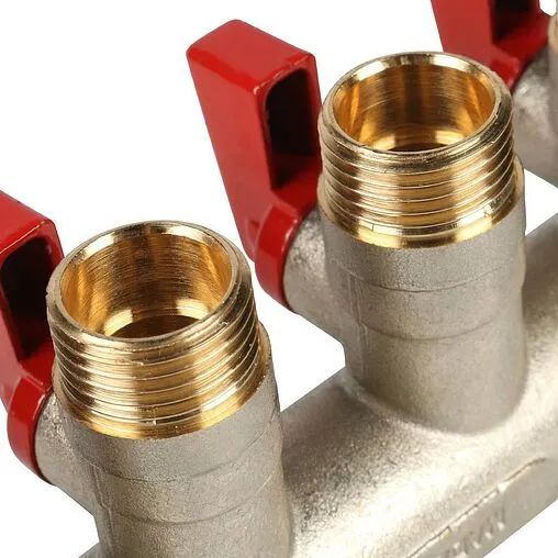 Коллектор запорный проходной 4 отвода красный ¾"в/н x ½"н Stout SMB 6200 341204