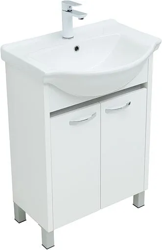 Тумба-умывальник напольная Aquanet Донна 60 белый глянец 00294390+00170121