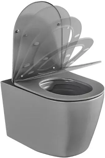 Унитаз подвесной безободковый Hansmann keramik Round Grey серый матовый УНИ0021