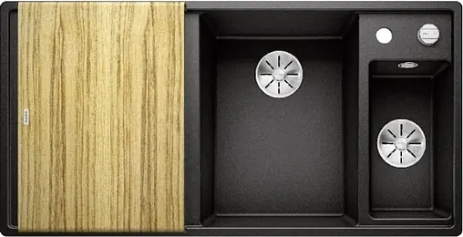 Мойка кухонная Blanco Axia III 6 S 100 R (доска ясень) антрацит 523462