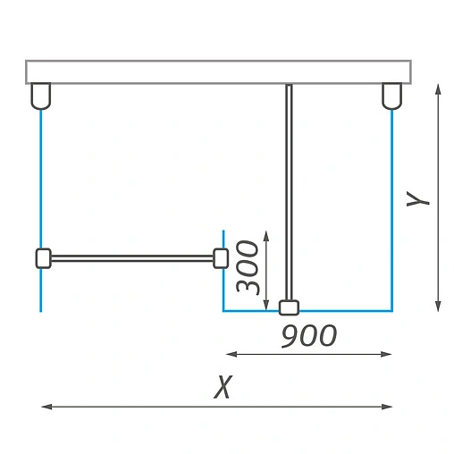 Душевое ограждение 1500x900мм прозрачное стекло Roltechnik Walk WALK E/1500 938-1500000-00-02