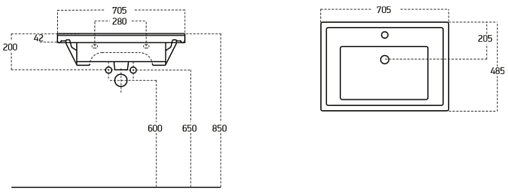 Раковина Sanovit Exclusive 70 белый 8070-KL