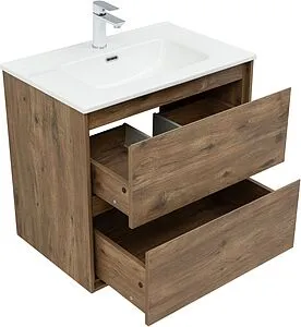 Тумба-умывальник подвесная Aquanet Милан 70 дуб рустикальный 00336378+00284027, 4