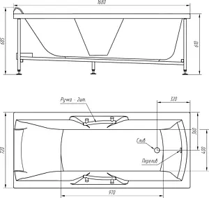 Ванна акриловая BellRado Деметра 170x70 BR7011007-12, 5