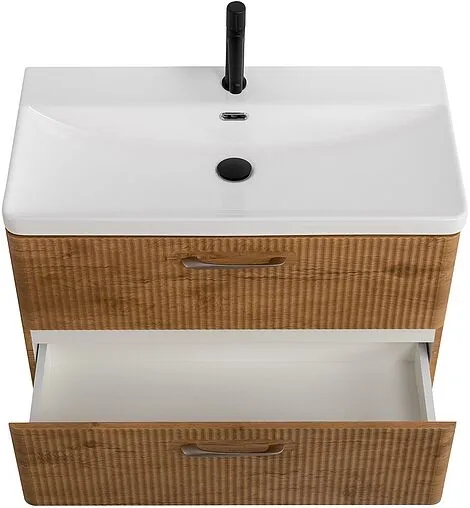 Тумба-умывальник подвесная BelBagno DUE 80 Rovere Nature DUE-800-2C-SO-RN-P+BB-8076-3-80