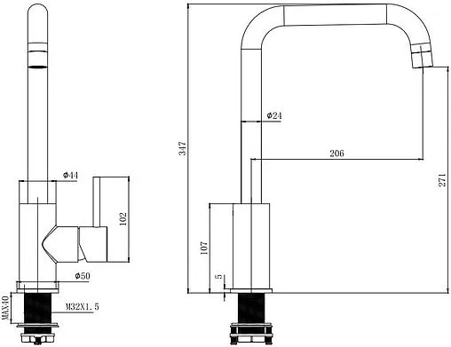 Смеситель для кухни Aquatek хром AQ1080CR