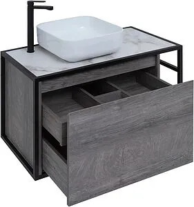 Тумба-умывальник подвесная Aquanet Nova Lite LOFT 90 L дуб рошелье 00261656+ Тумба-умывальник подвесная Aquanet Nova Lite LOFT 90 L дуб рошелье 00261656+, 3