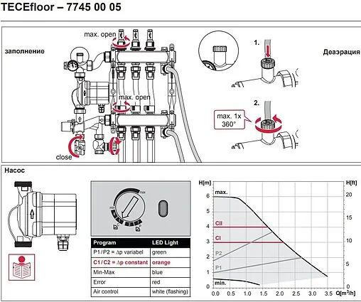 Узел насосно-смесительный с насосом Energy Saving ES2 25-60 TECEfloor ServoMix 77450005