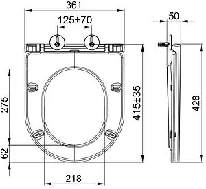 Унитаз подвесной безободковый Lemark Glazer Торнадо 3.0 черный матовый 9612004, 3