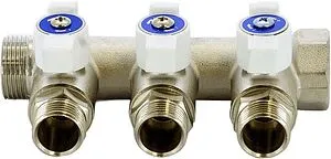 Коллектор запорный проходной 3 отвода ¾&quot;в/н x ½&quot;к Uni-fitt 420N3230, 2