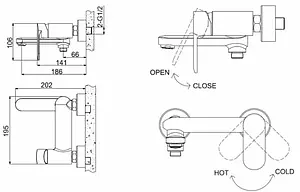 Смеситель для ванны Bravat Opal хром F6125183CP-01-RUS, 2