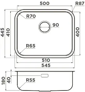 Мойка кухонная Omoikiri Omi 54-U/I-IN нержавеющая сталь 4993488 Мойка кухонная Omoikiri Omi 54-U/I-IN нержавеющая сталь 4993488, 2
