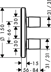 Вентиль переключающий на 3 потребителя Hansgrohe Metris iControl E хром 31958000, 2