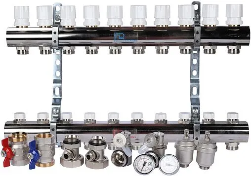 Группа коллекторная без расходомеров 10 отводов 1&quot;в/в x ¾&quot;ек Luxor CD 468M/10 15552710MN