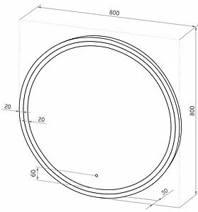 Зеркало с подсветкой Continent Style Black Led 80 чёрный ЗЛП2254, 2