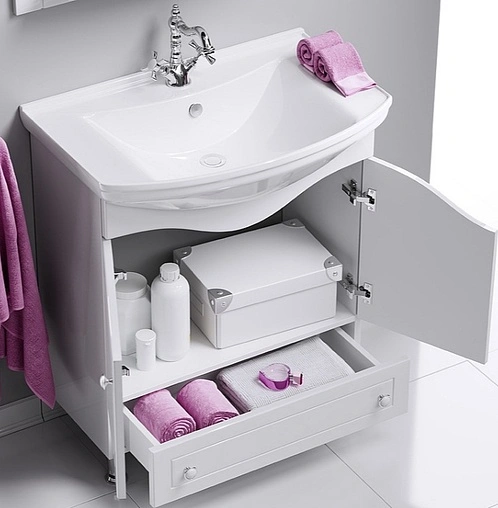 Тумба-умывальник напольная Aqwella Franchesca 85 белый FR0108+4620008197357