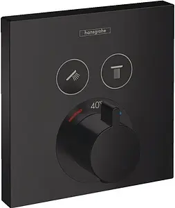 Термостат для 2 потребителей Hansgrohe ShowerSelect чёрный матовый 15763670, 1