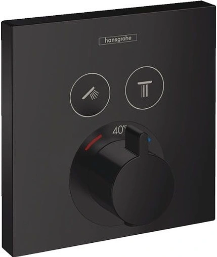 Термостат для 2 потребителей Hansgrohe ShowerSelect матовый черный 15763670