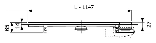 Лоток душевой угловой 1176мм h=53мм TECEdrainline 611200