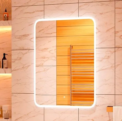 Зеркало с подсветкой Continent Glamour Led 80x120 белый ЗЛП861