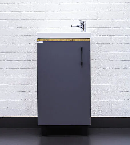 Тумба-умывальник напольная Домино Craft 45 графит/дуб вотан DCr2208T+4640021065907